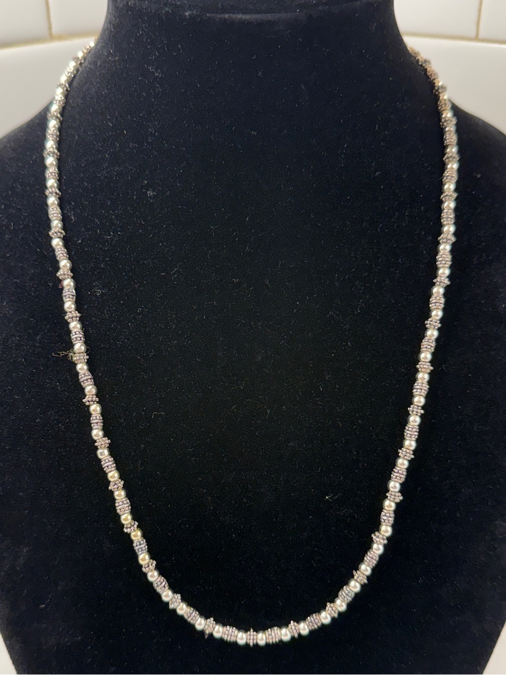 Napier Silver-Tone Beaded Necklace
